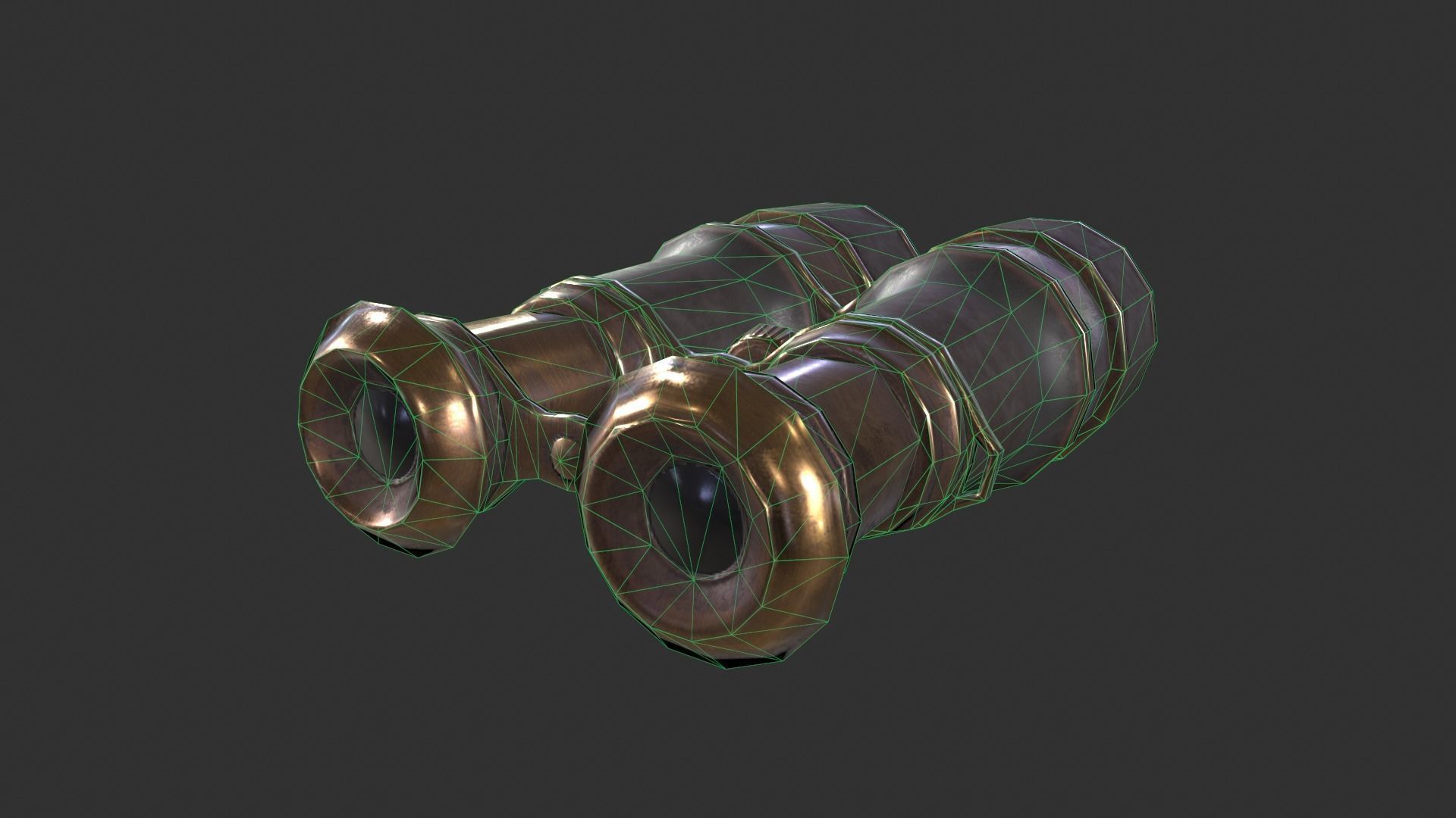 Vintage Binoculars Low-poly 3D model_10