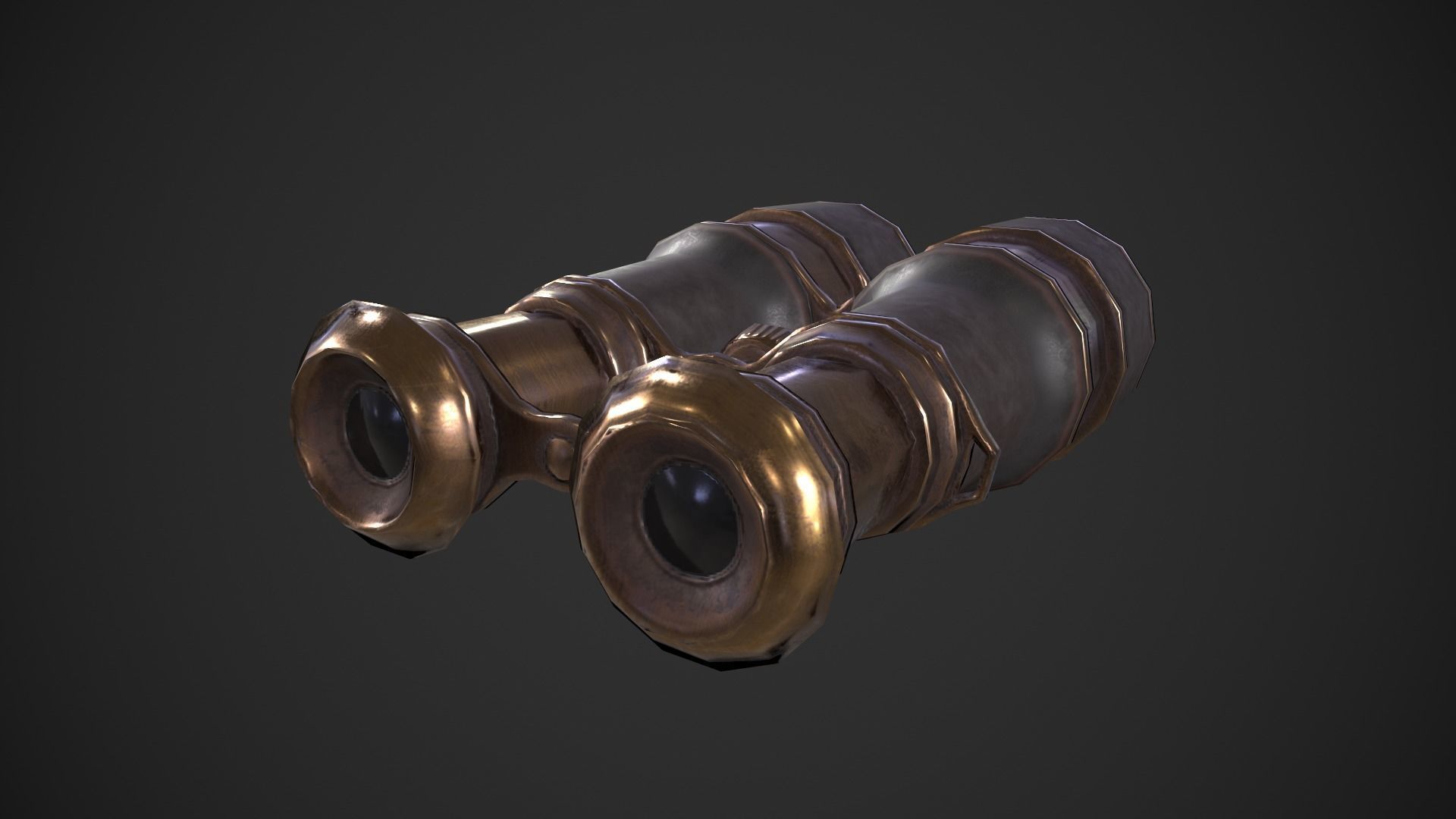 Vintage Binoculars Low-poly 3D model_9
