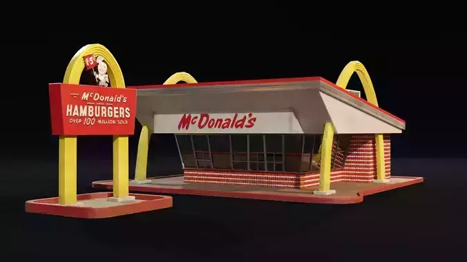 McDonalds - Classic McDonalds store - Low Poly
