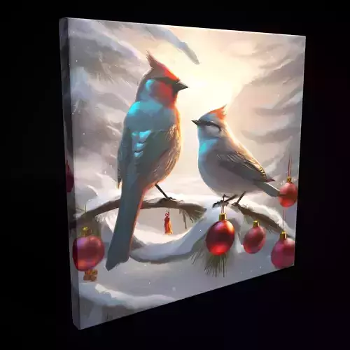 Christmas Bird Painting Three