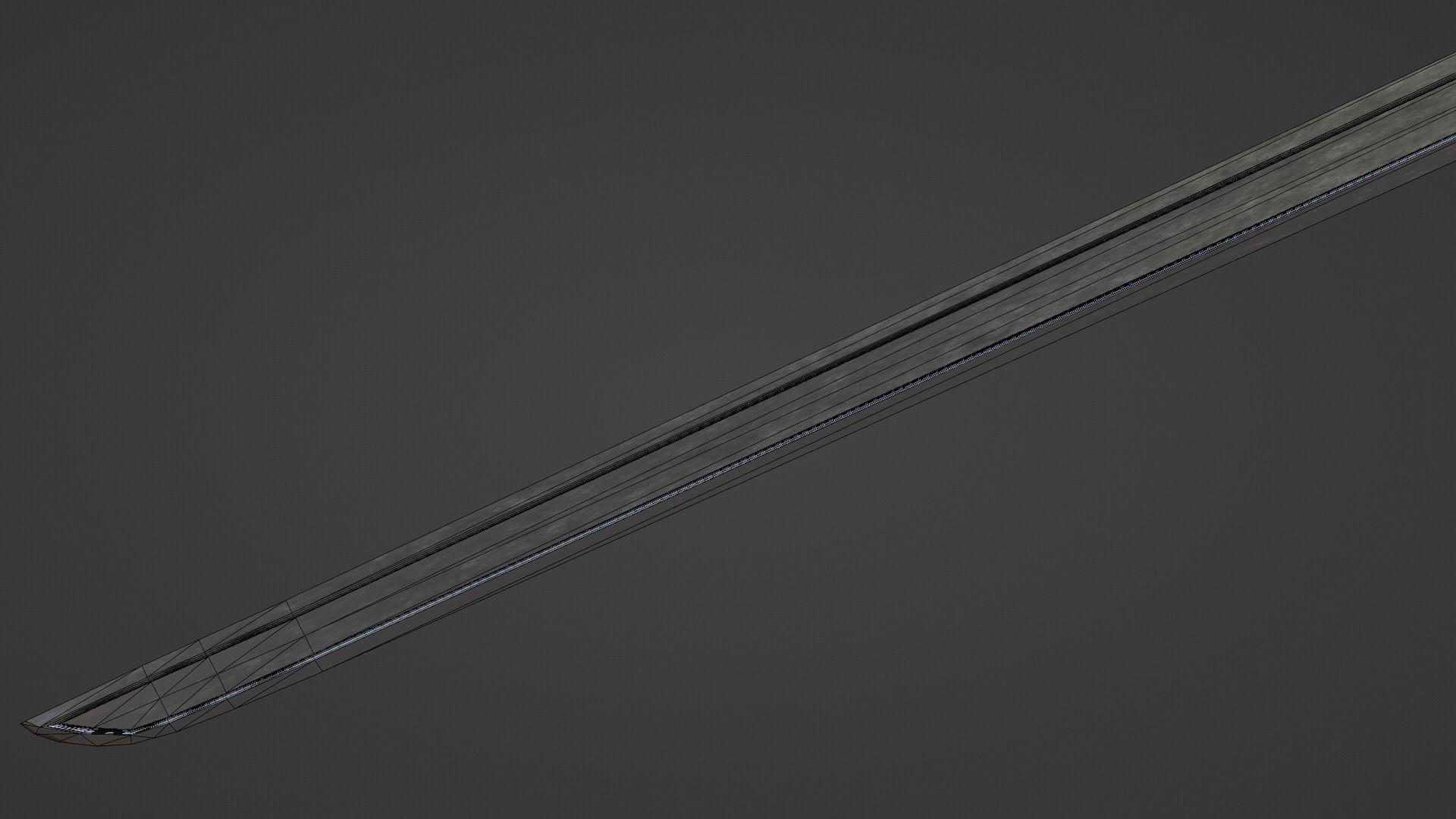Langsax sword with Flamberge handle Low-poly 3D model_9