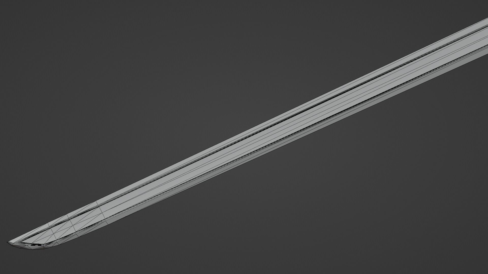 Langsax sword with Flamberge handle Low-poly 3D model_10