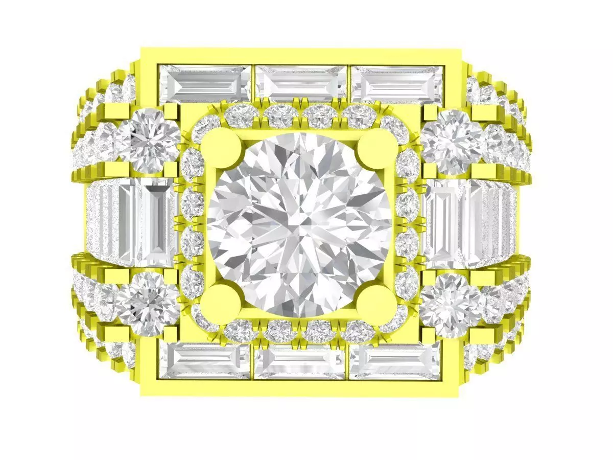 Luxury Diamond Cluster Ring 3D Jewelry Model 7082 3D print model