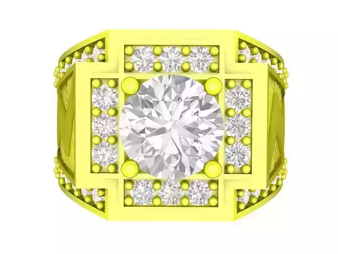 7083 Korean Style Diamond Cross Men Ring