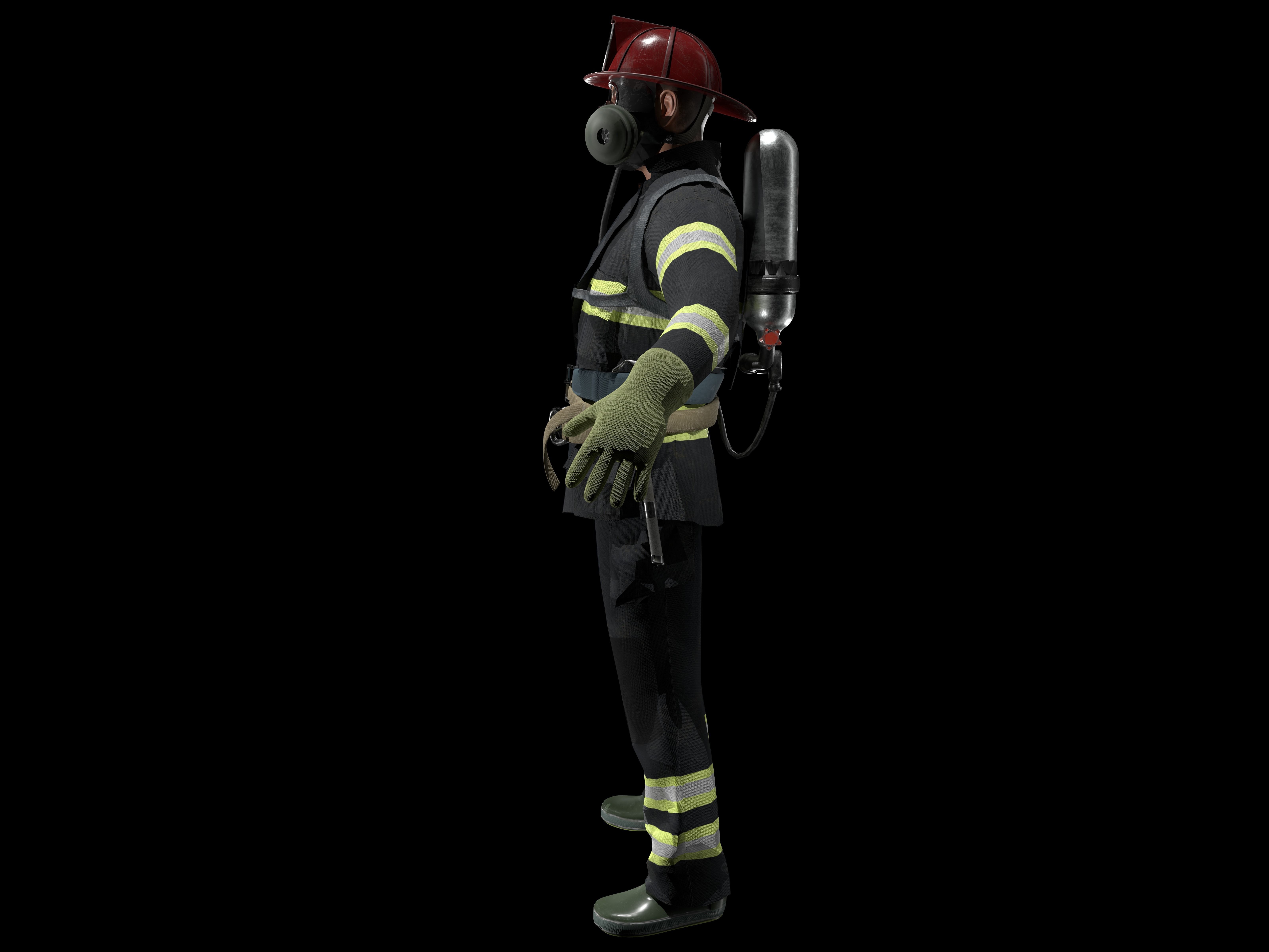 Realistic Fireman 3D Model for Immersive Simulations 3D model_4