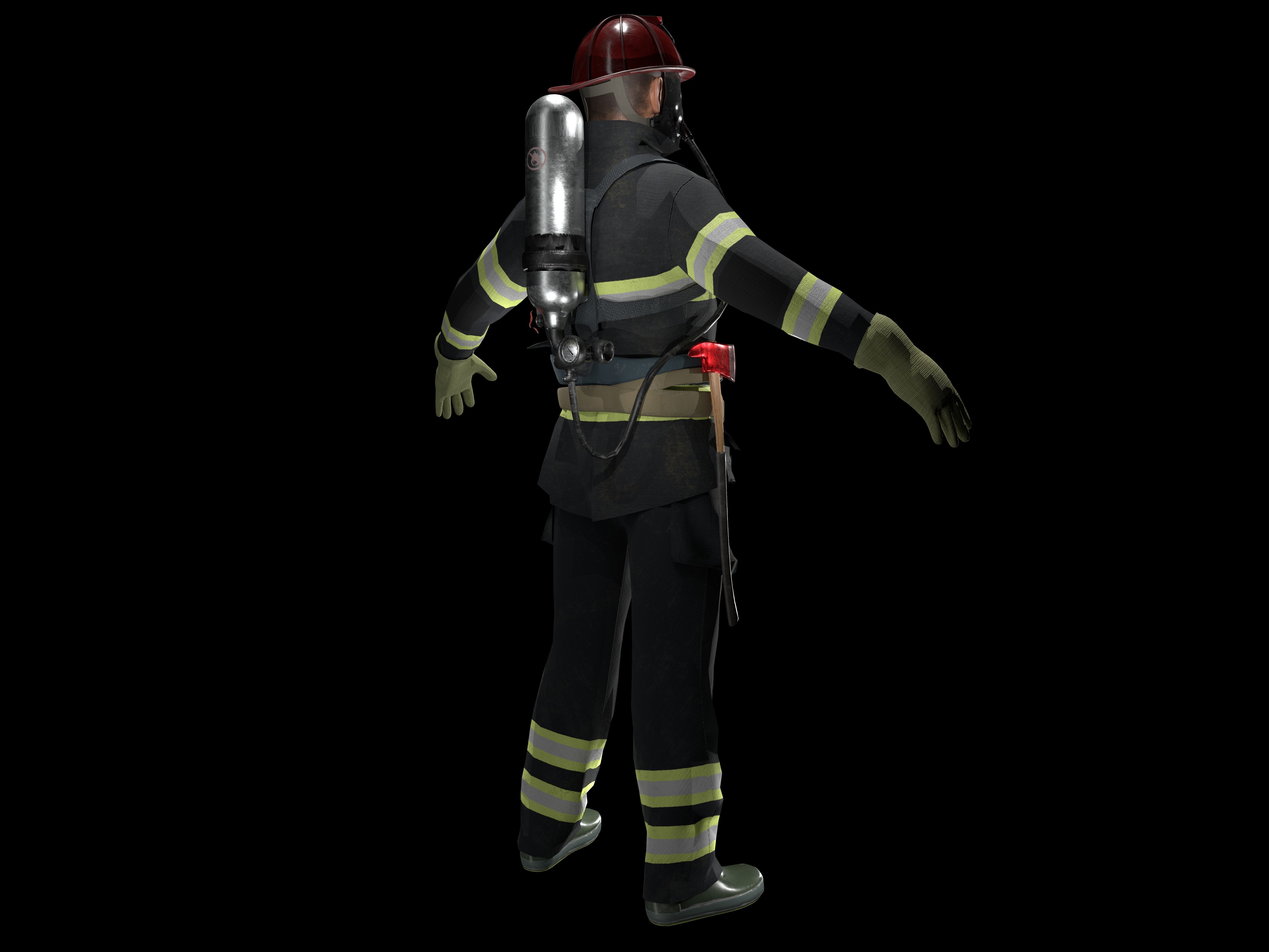 Realistic Fireman 3D Model for Immersive Simulations 3D model_3