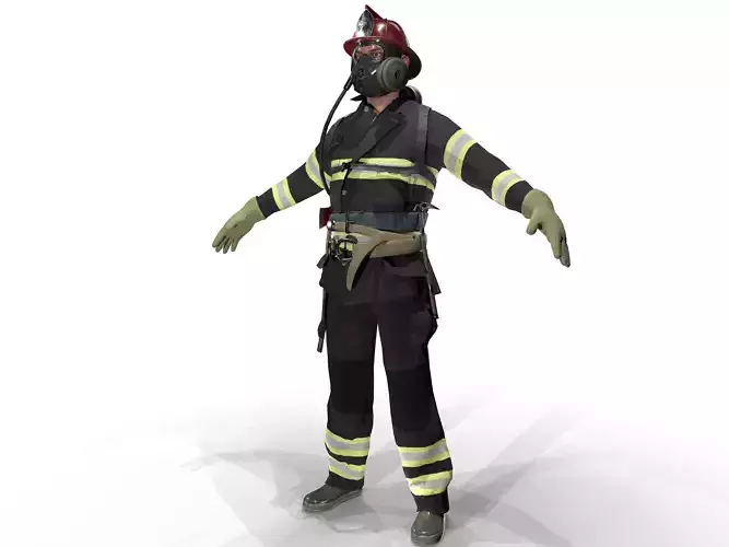Realistic Fireman 3D Model for Immersive Simulations