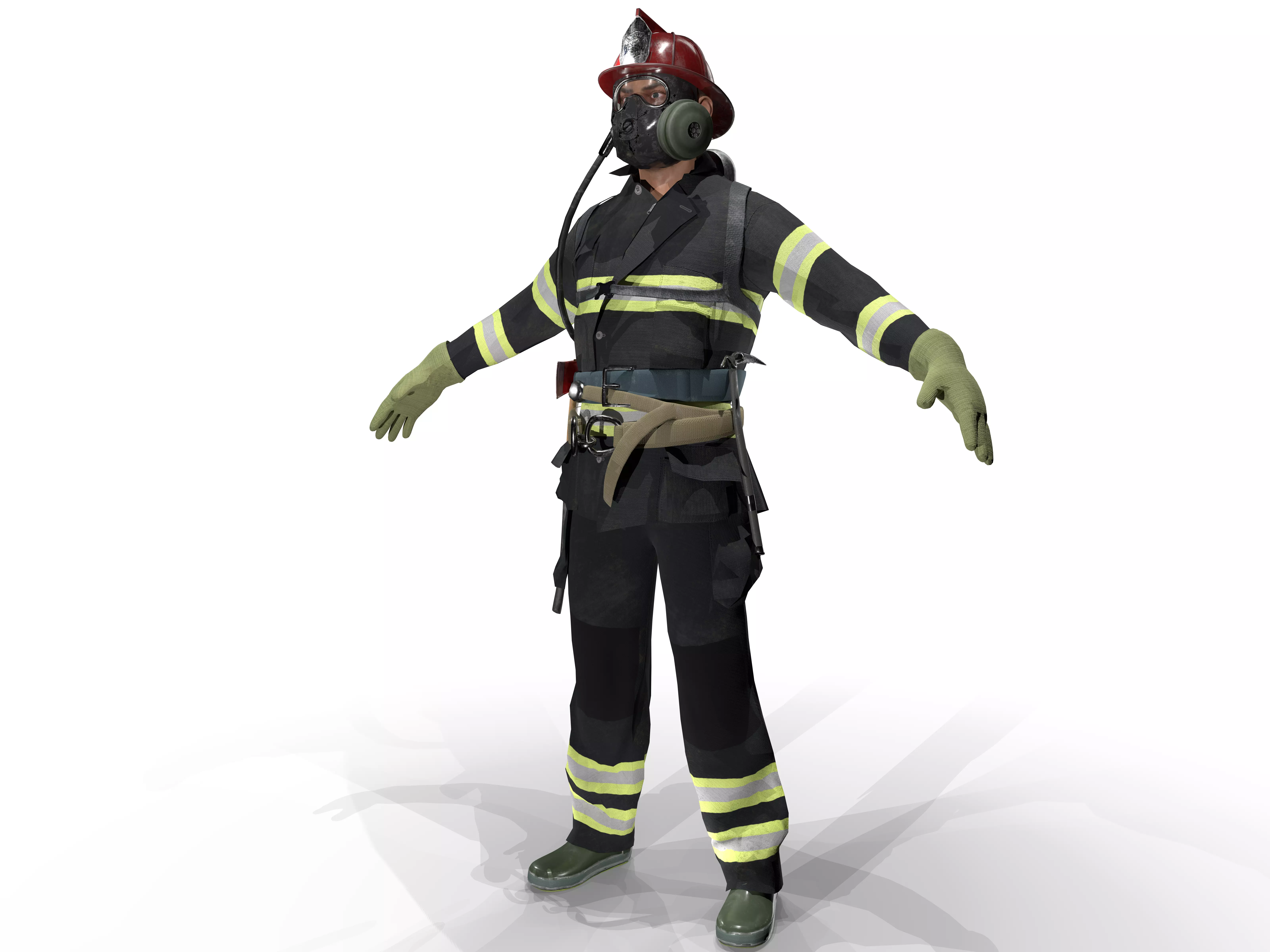 Realistic Fireman 3D Model for Immersive Simulations 3D model_0