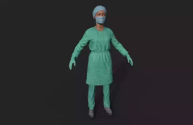 Premium Surgical Doctor 3D Model with Detailed Textures 3D model