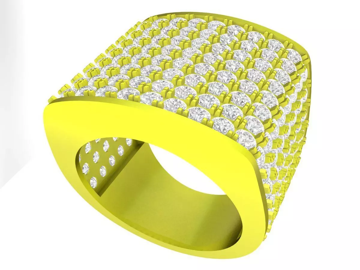 A7159 Custom Vintage Fashion Diamond Band Ring For Women 3D Mode 3D print model
