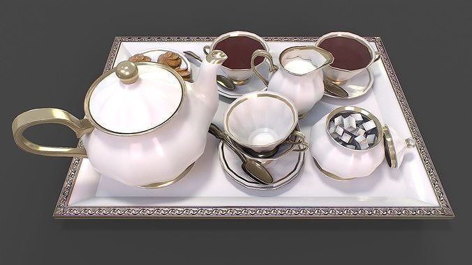 Tea Set 3D Model Low-poly 3D model 5