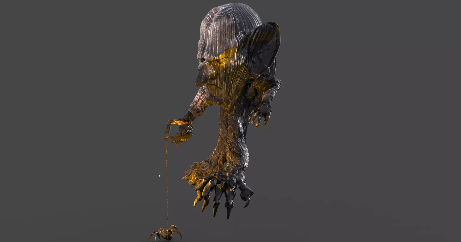 Goblin hand statue full  3D model_0