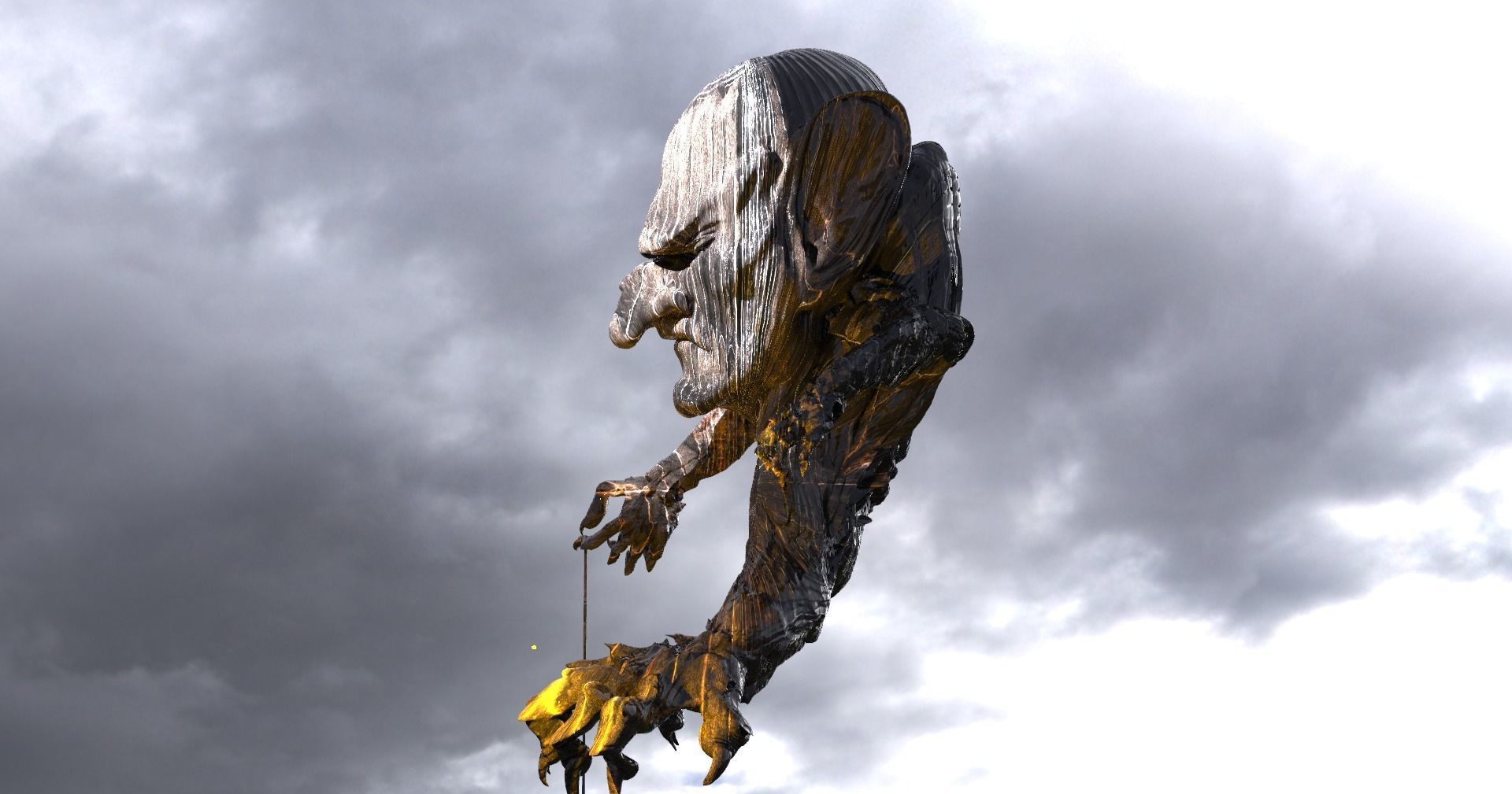 Goblin hand statue full  3D model_1