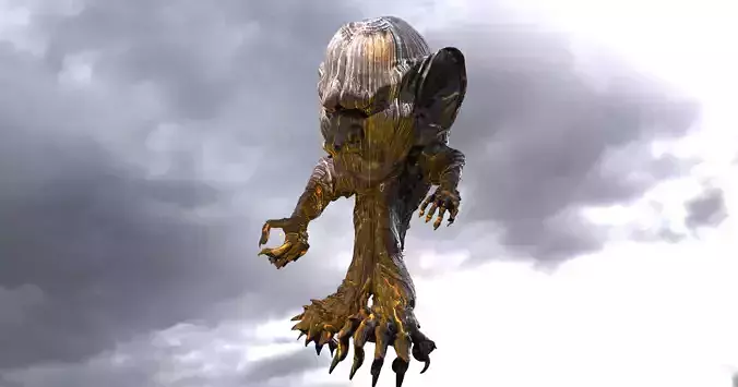 Goblin clawed head sculpture