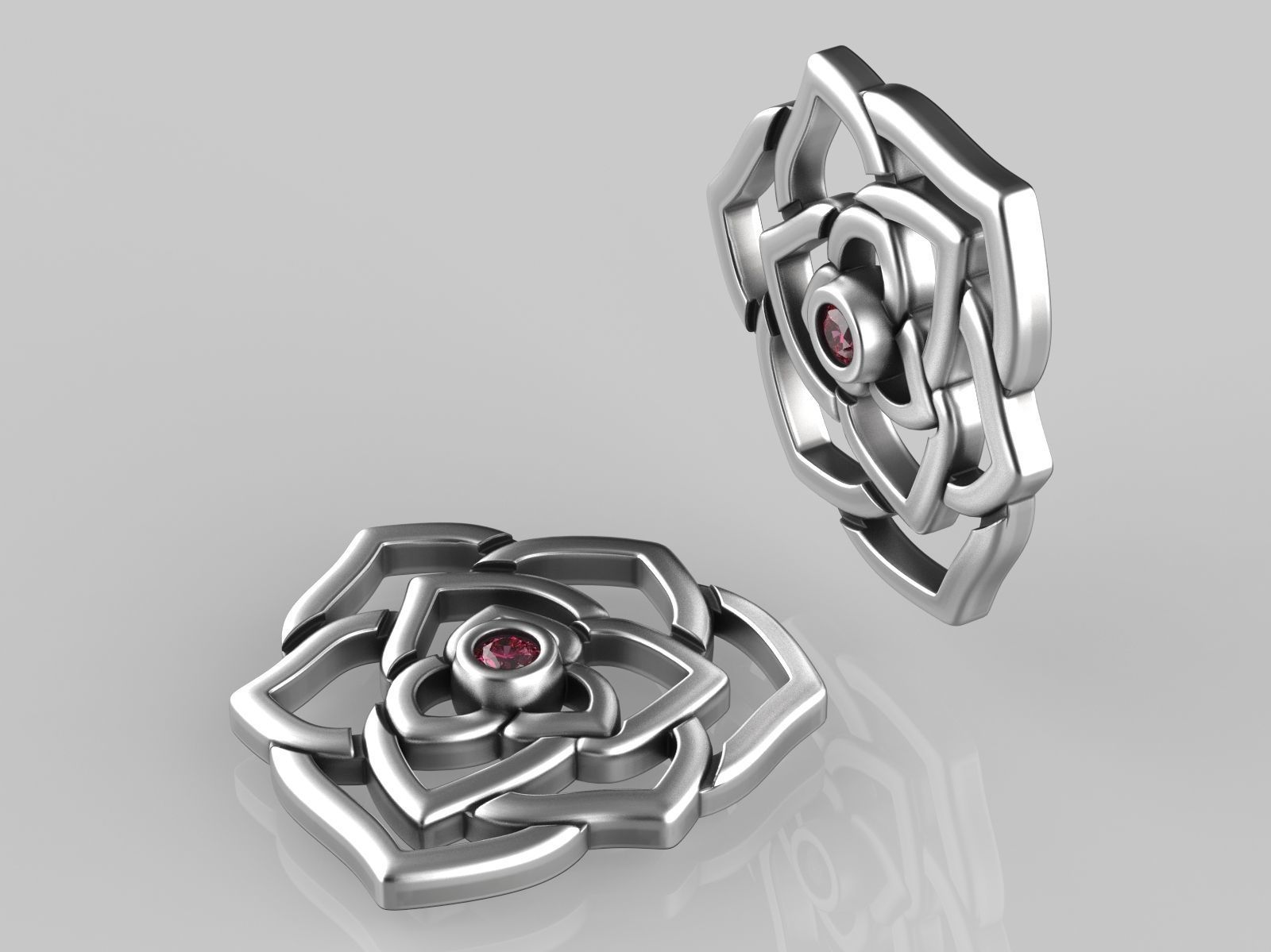 Rose Earrings 3D print model_5