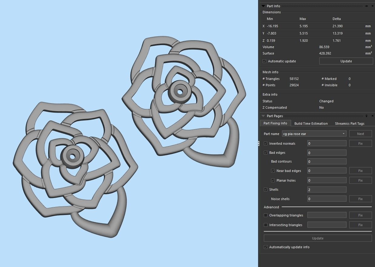 Rose Earrings 3D print model_10