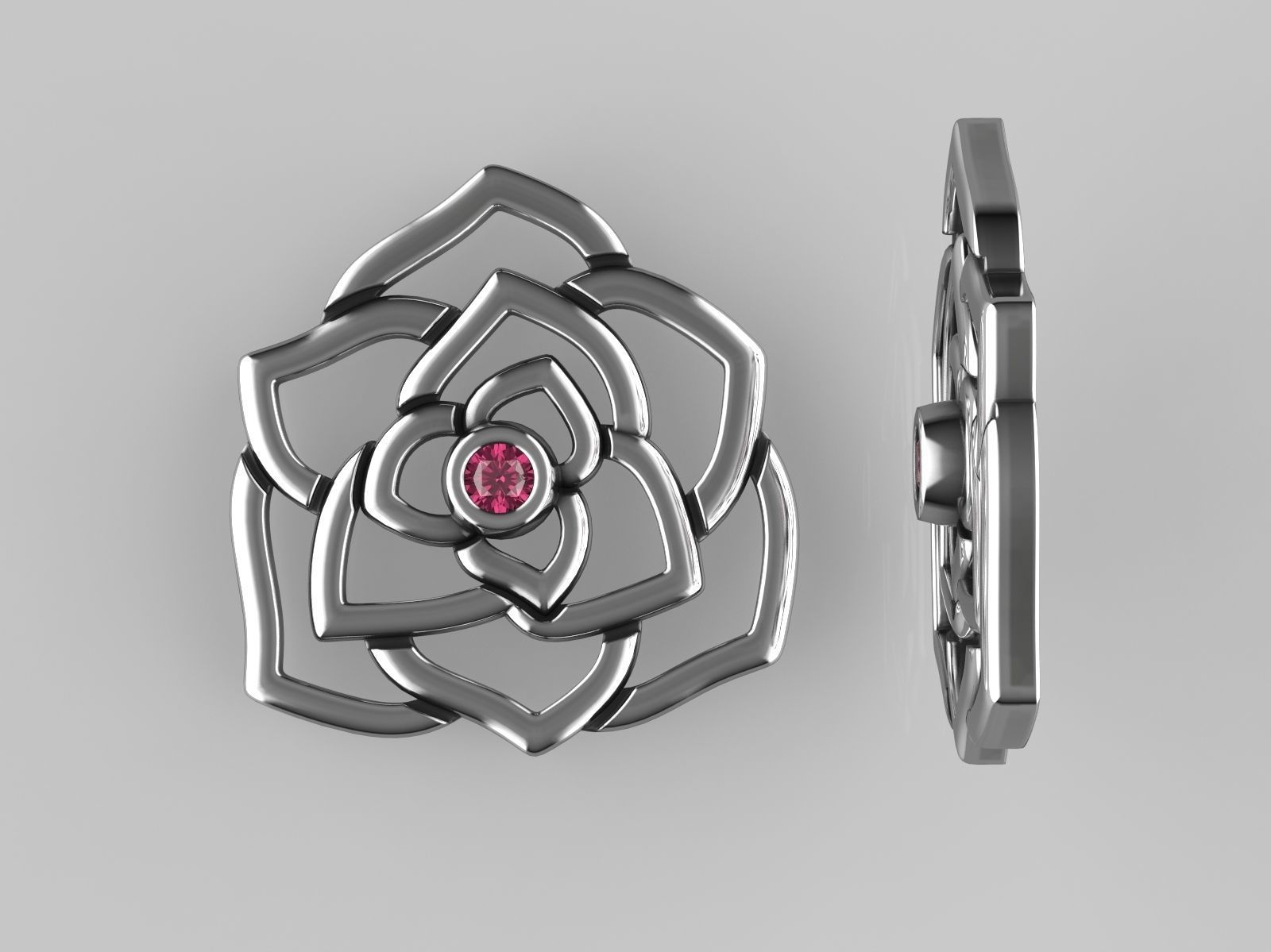 Rose Earrings 3D print model_4