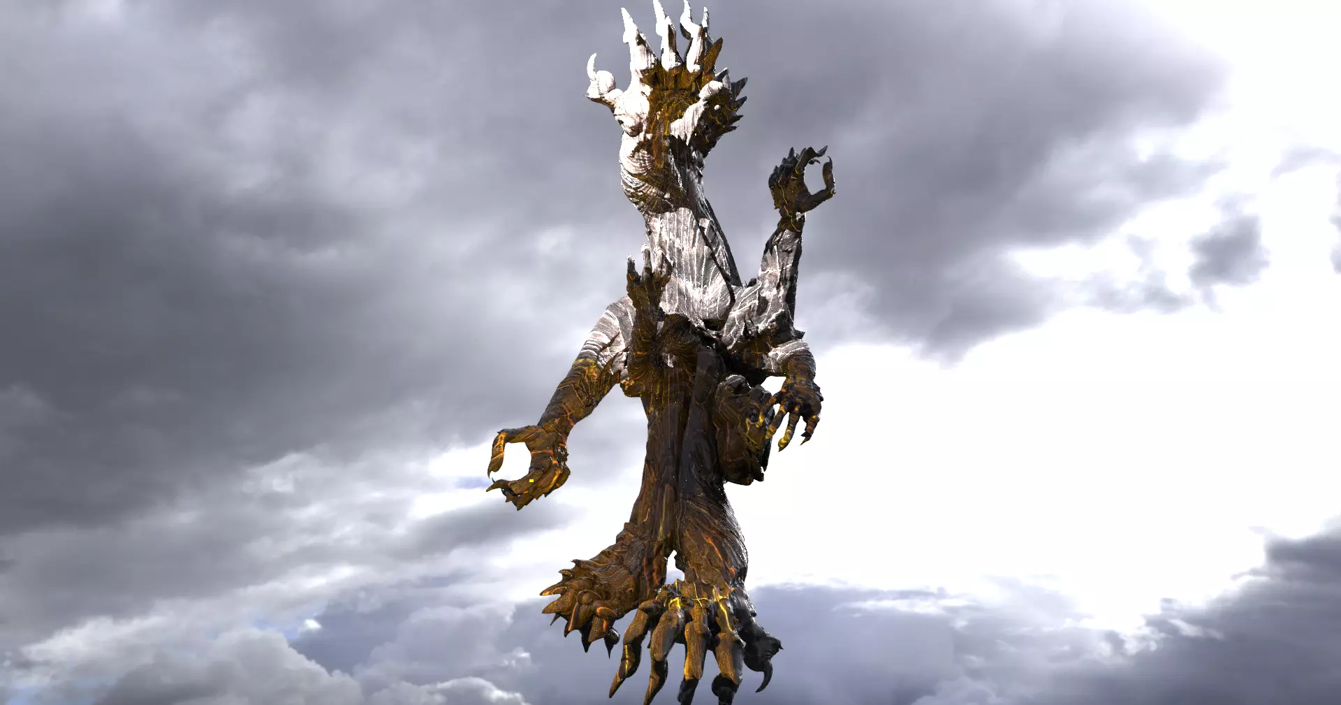 Halloween Troll King Tree 3D model_0