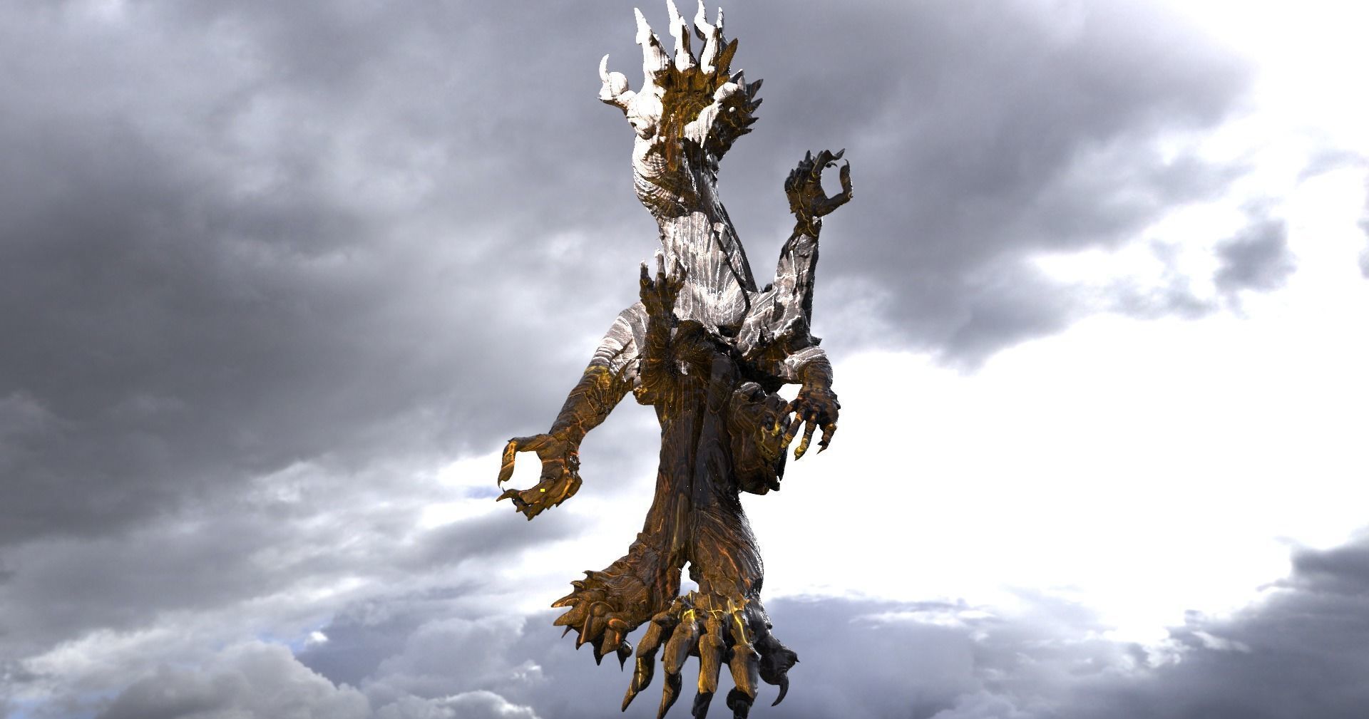 Halloween Troll King Tree 3D model_1