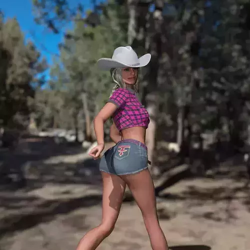 Margot Robbie Barbie Cowgirl Rigged 3D model
