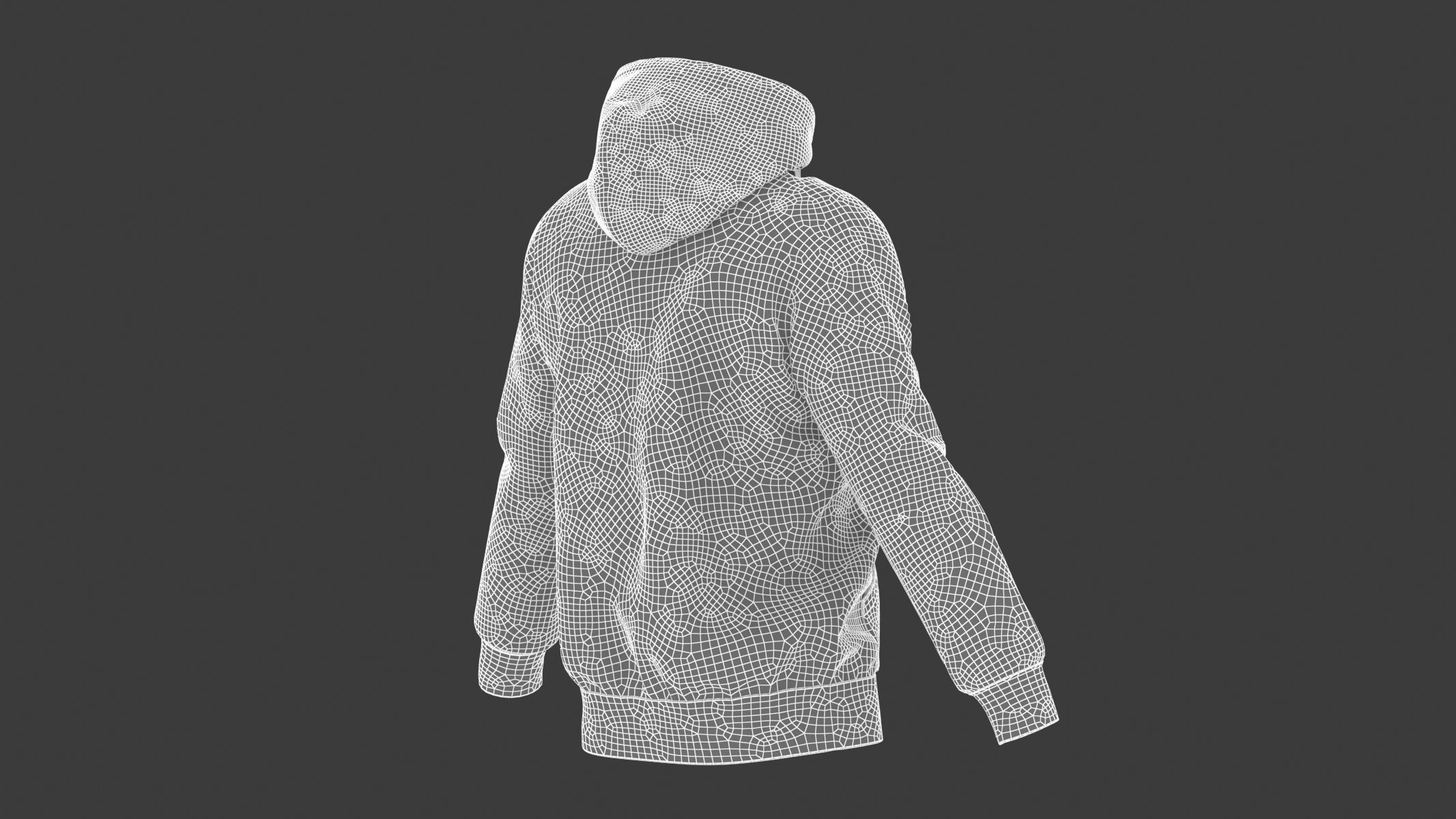 Hoodie Zip Generic Green Low-poly 3D model_16