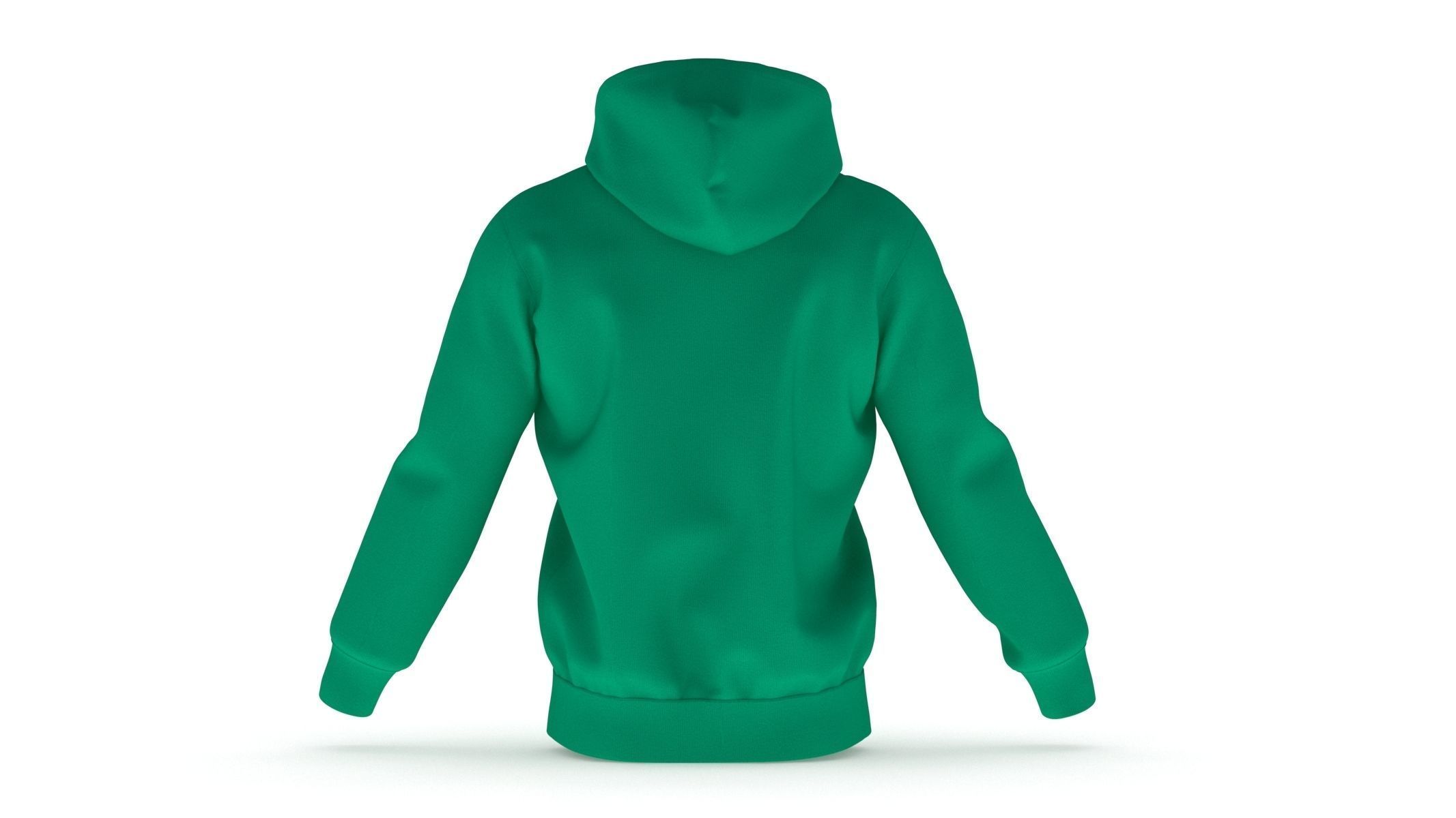 Hoodie Zip Generic Green Low-poly 3D model_8