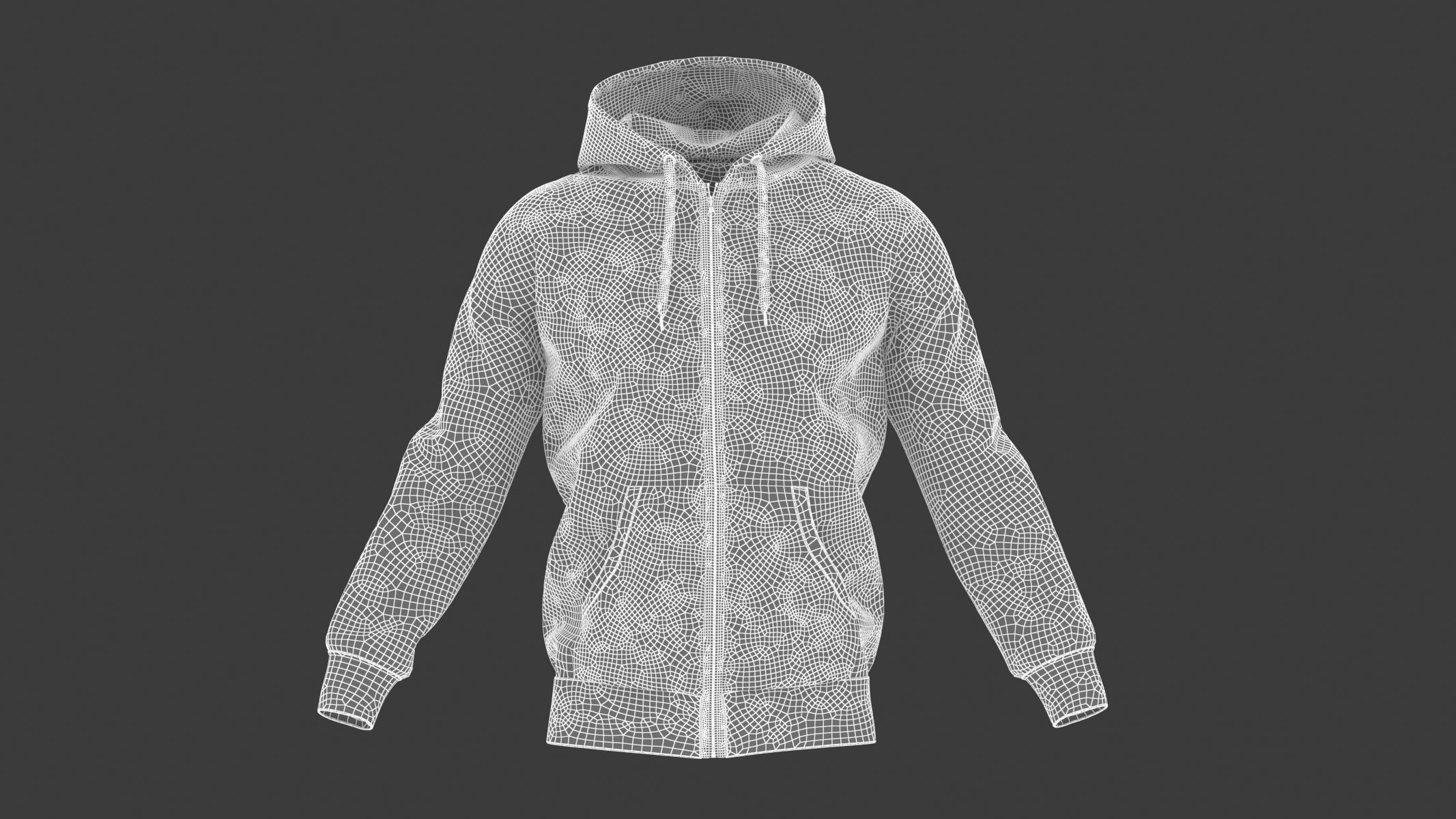 Hoodie Zip Generic Green Low-poly 3D model_20