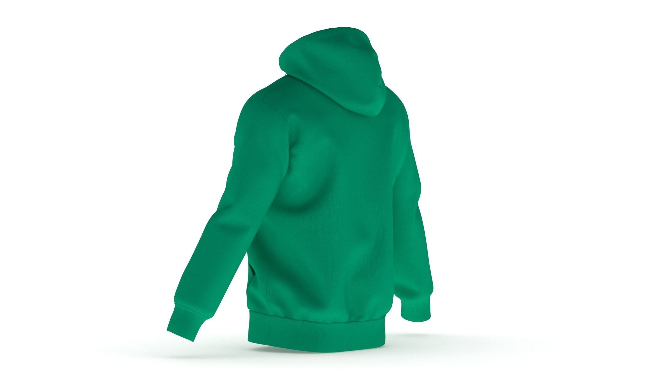 Hoodie Zip Generic Green Low-poly 3D model_6
