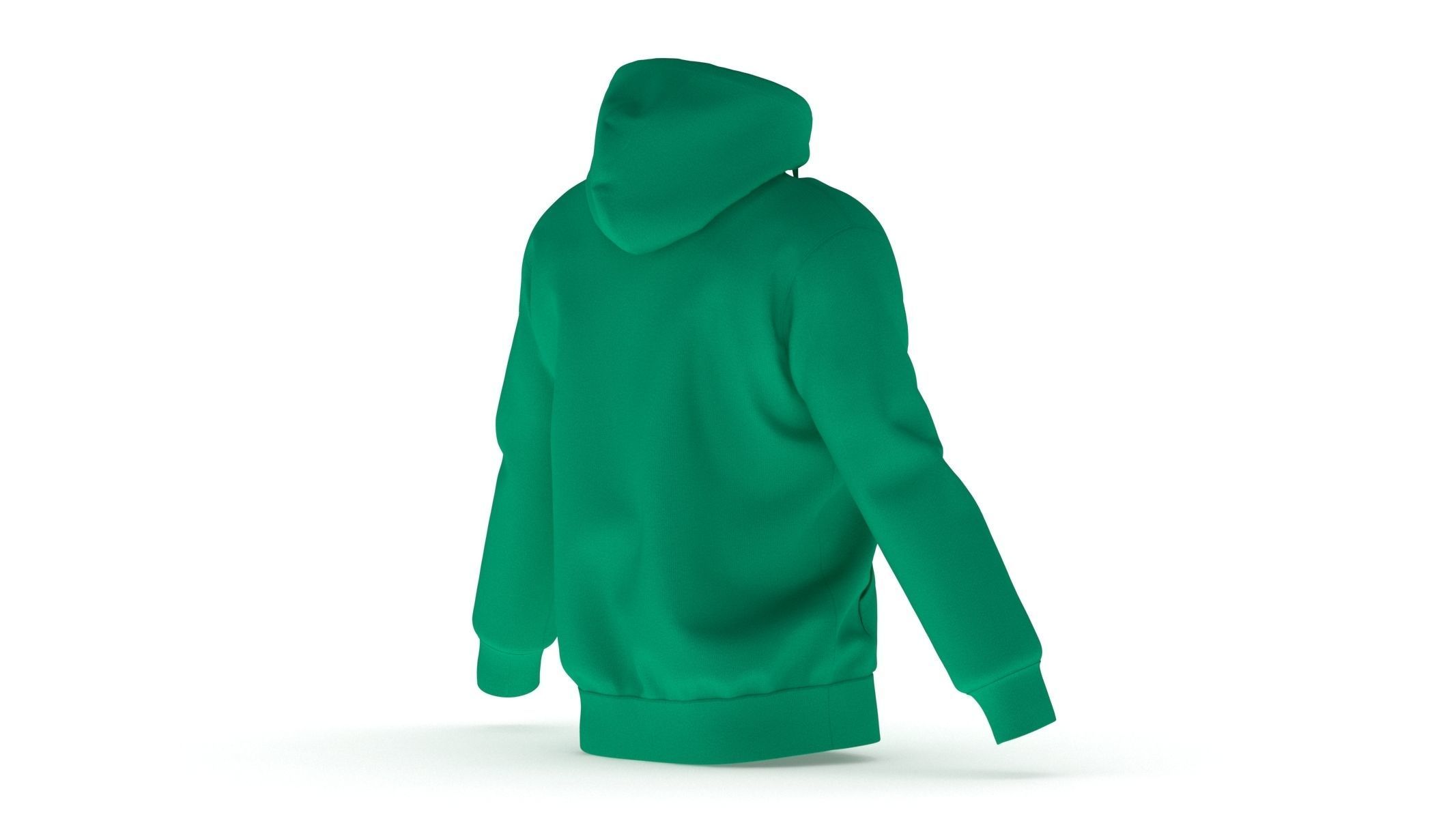 Hoodie Zip Generic Green Low-poly 3D model_7