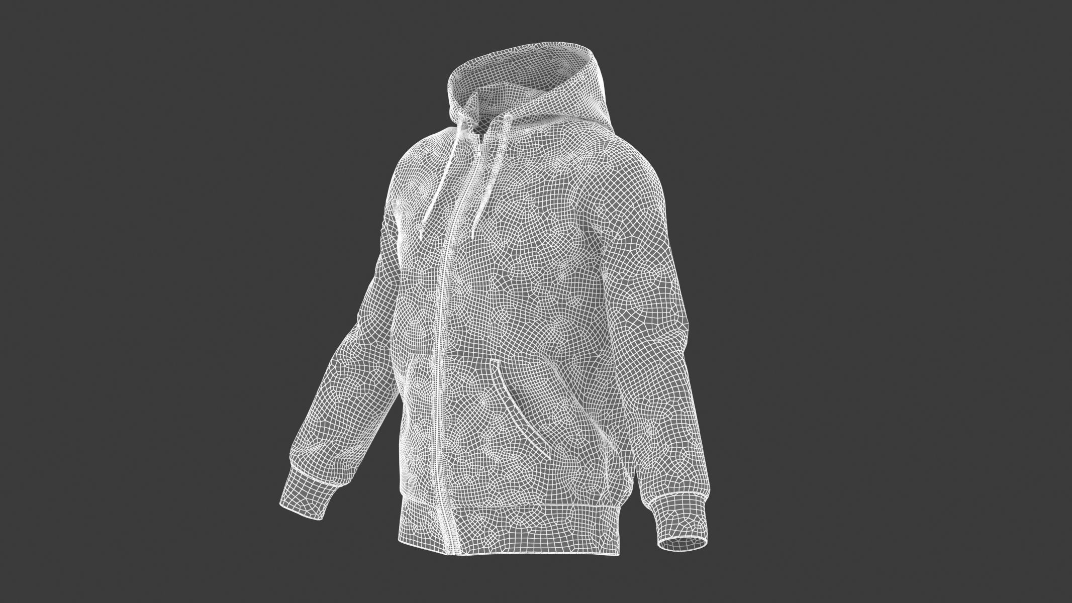 Hoodie Zip Generic Green Low-poly 3D model_12