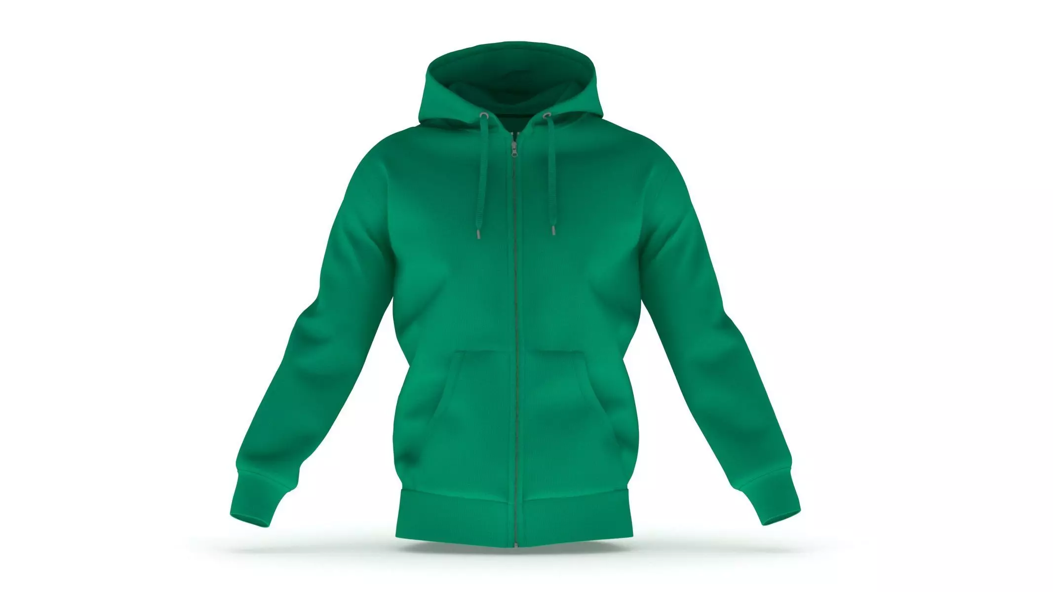 Hoodie Zip Generic Green Low-poly 3D model_0