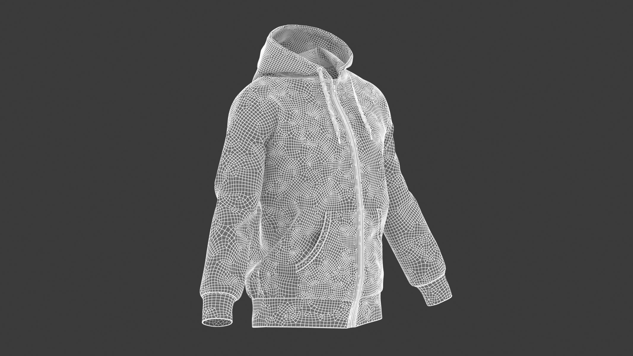 Hoodie Zip Generic Green Low-poly 3D model_15