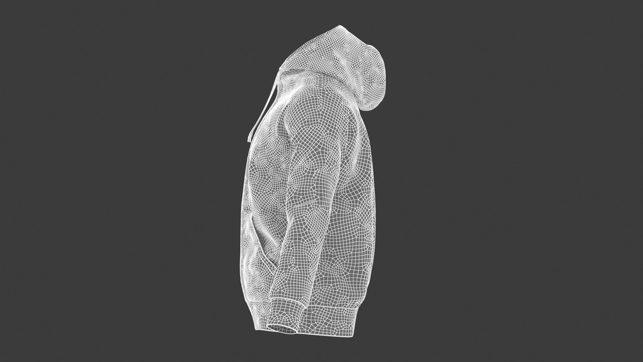 Hoodie Zip Generic Yellow Low-poly 3D model_10