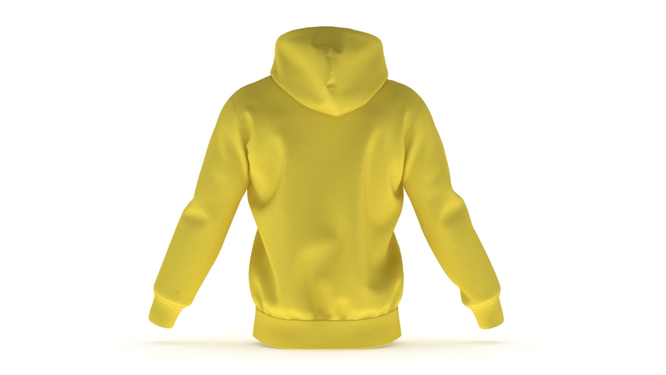Hoodie Zip Generic Yellow Low-poly 3D model_8