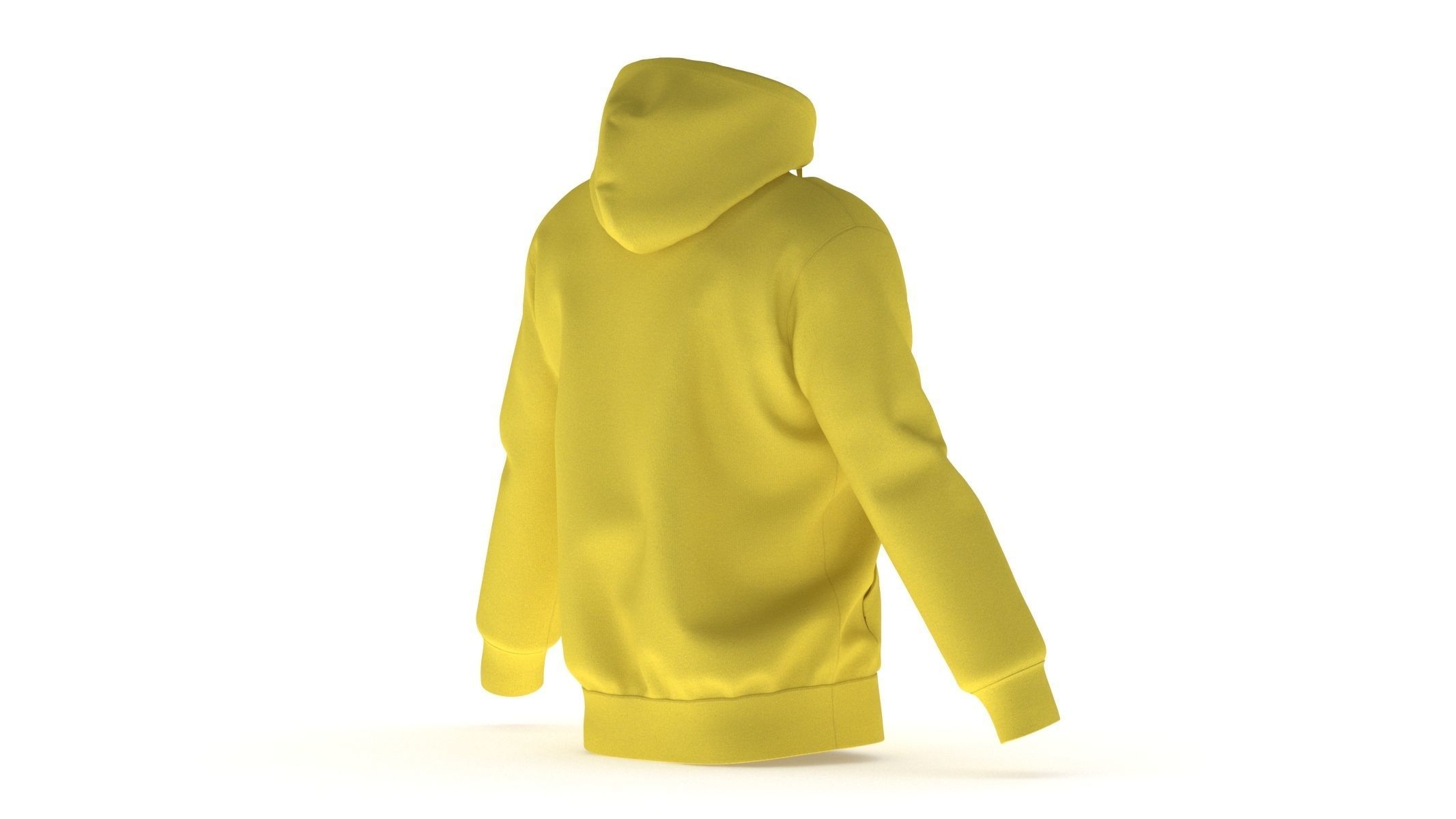 Hoodie Zip Generic Yellow Low-poly 3D model_6
