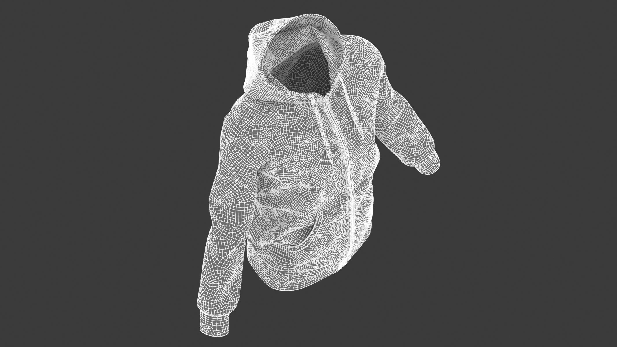Hoodie Zip Generic Yellow Low-poly 3D model_17