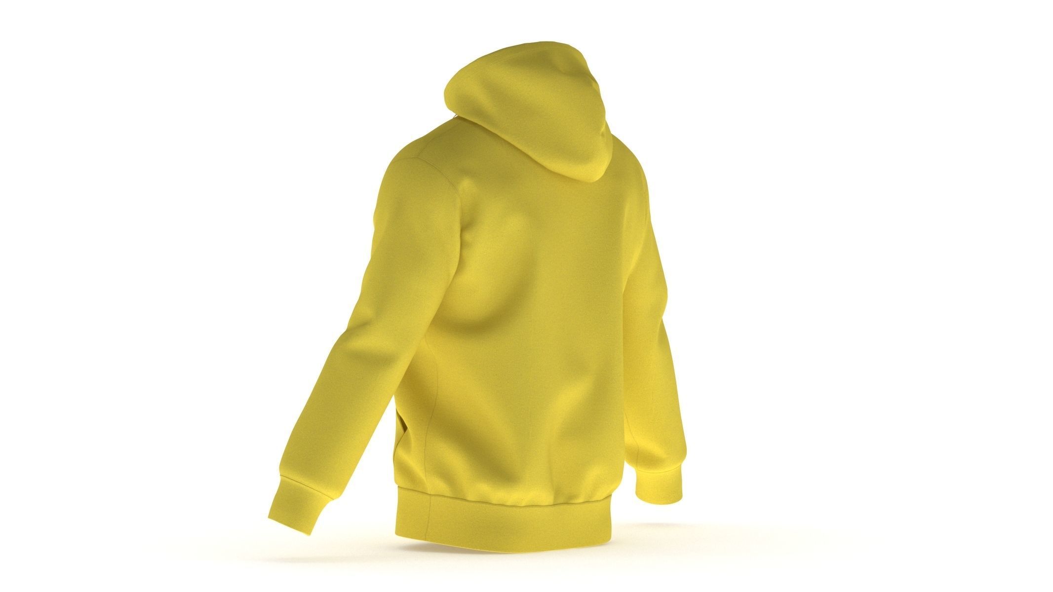 Hoodie Zip Generic Yellow Low-poly 3D model_3