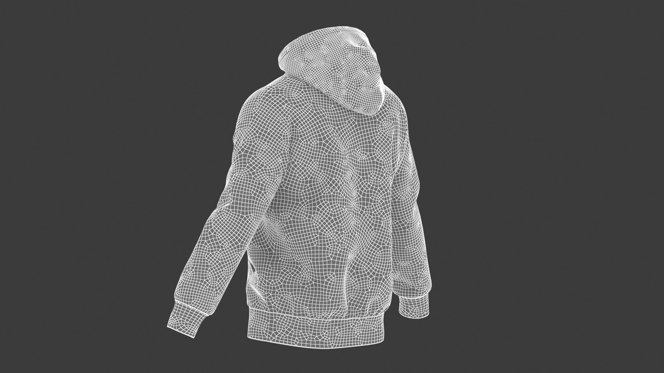 Hoodie Zip Generic Yellow Low-poly 3D model_15