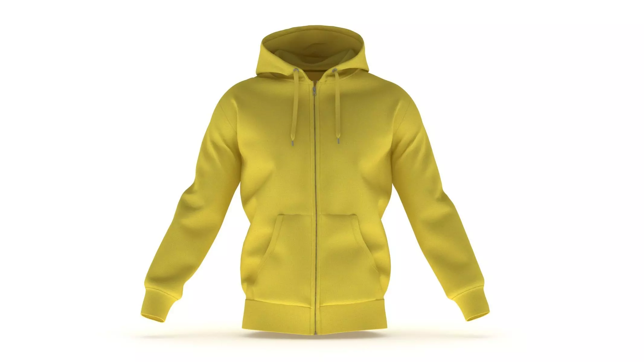 Hoodie Zip Generic Yellow Low-poly 3D model_0