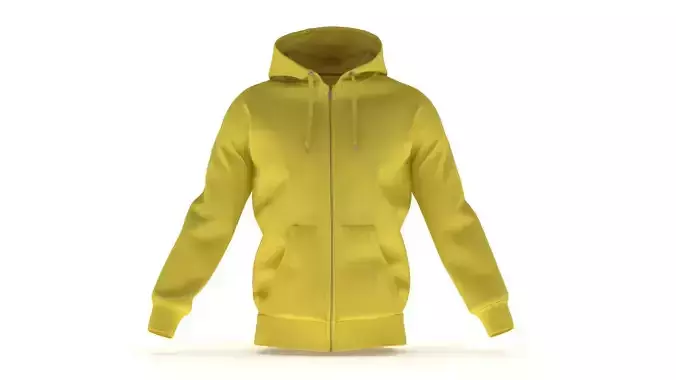 Hoodie Zip Generic Yellow Low-poly 3D model