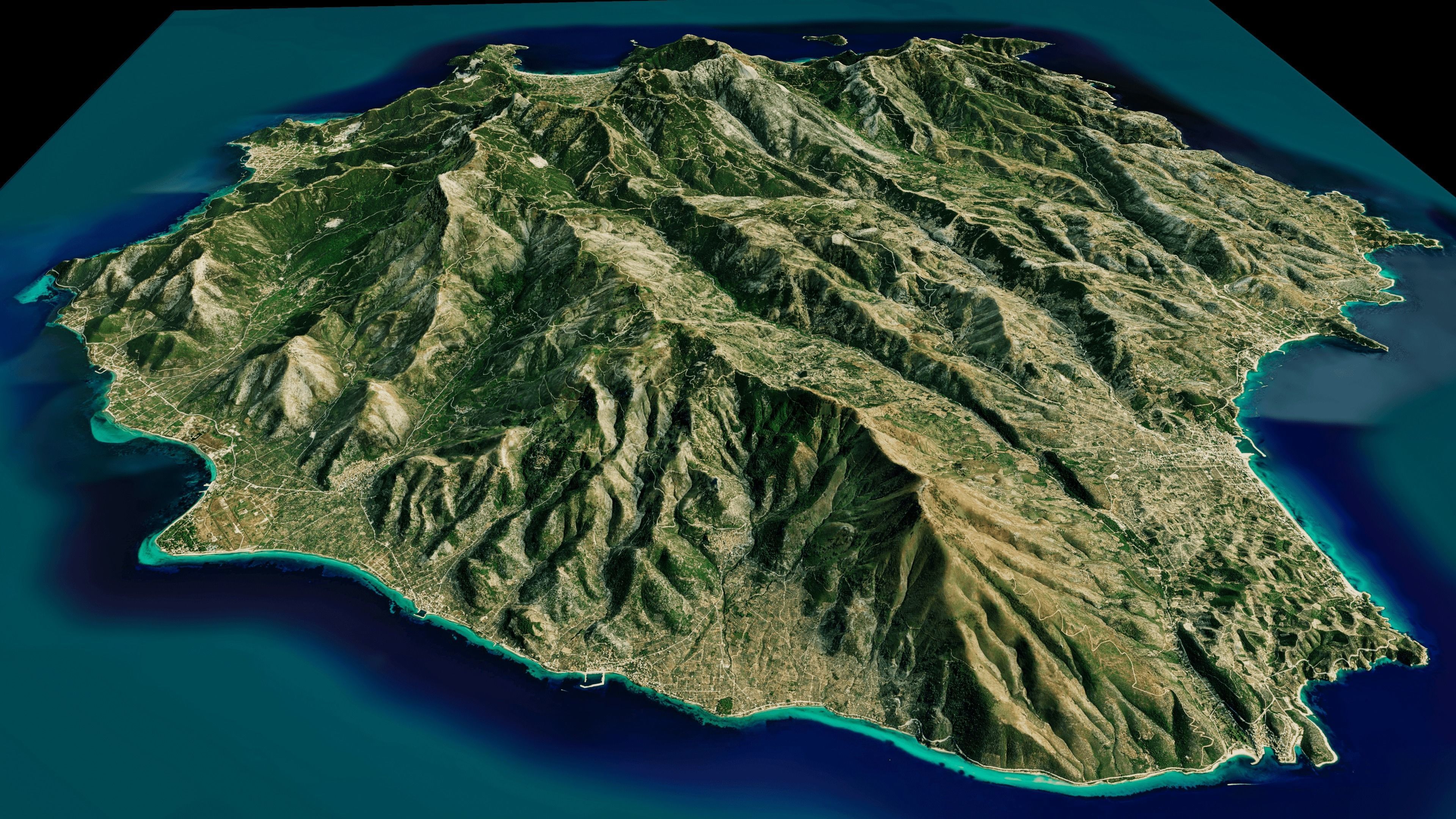 Thasos island full 3d model terrain Low-poly 3D model_6