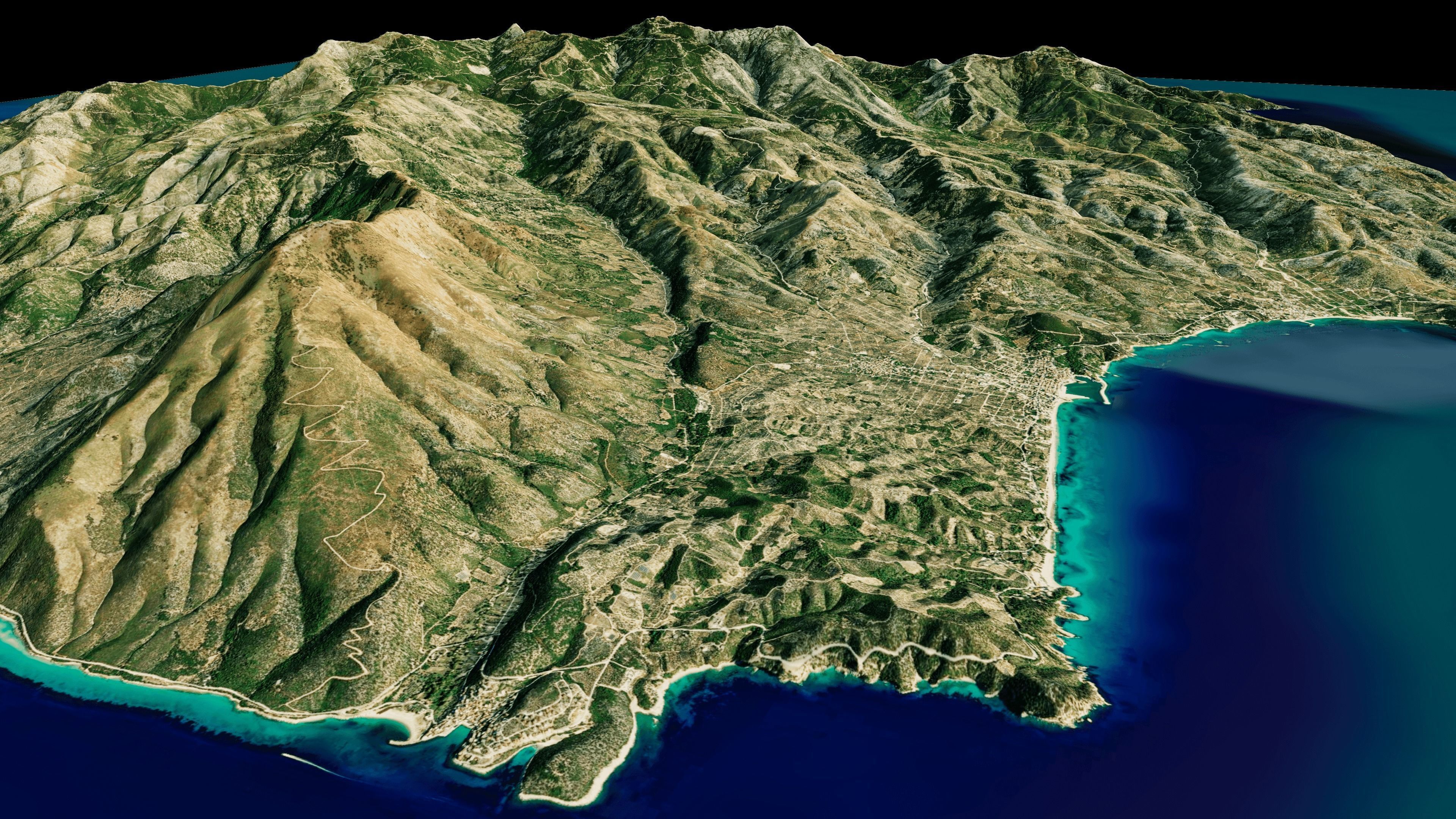 Thasos island full 3d model terrain Low-poly 3D model_9