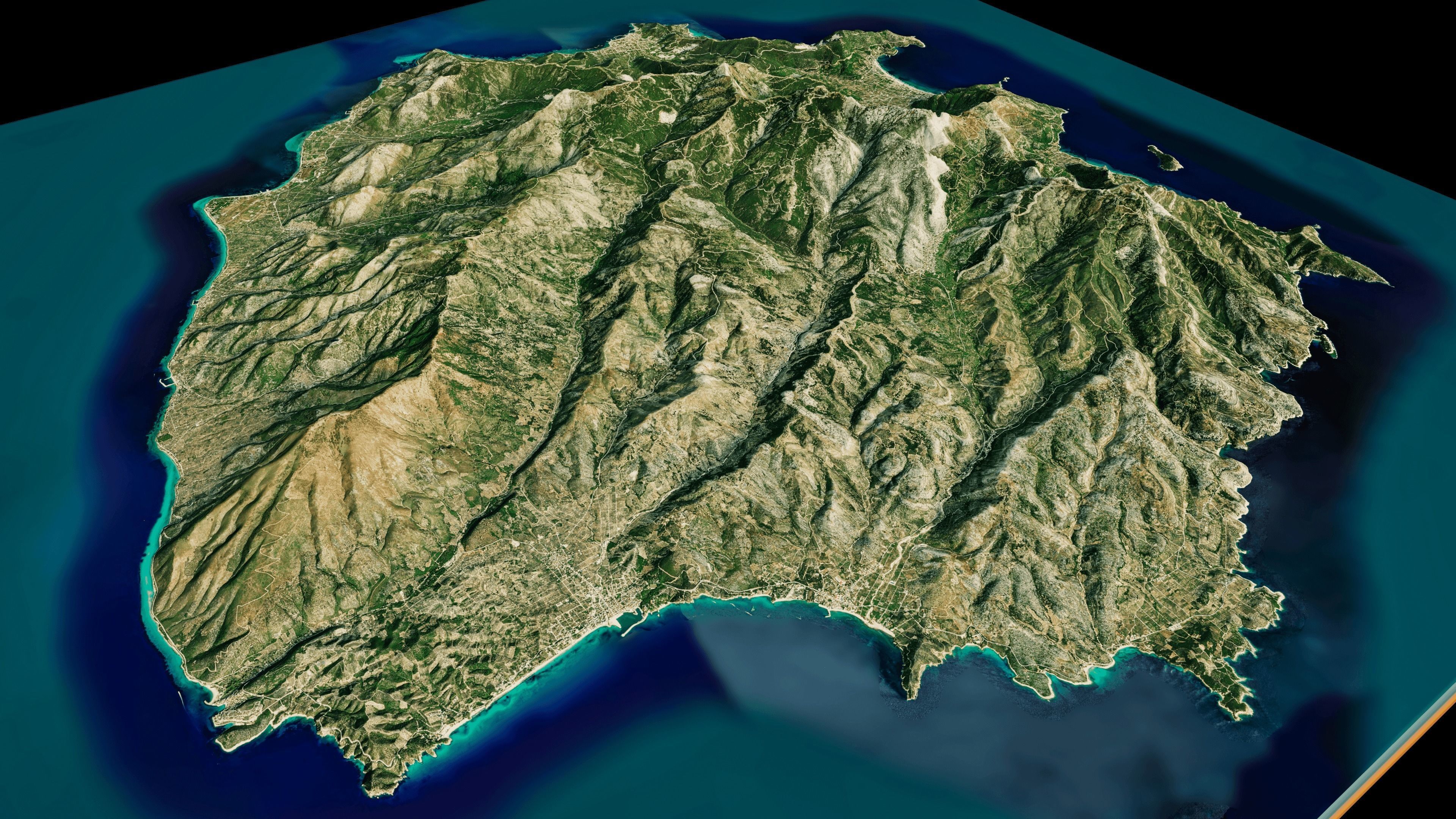 Thasos island full 3d model terrain Low-poly 3D model_8
