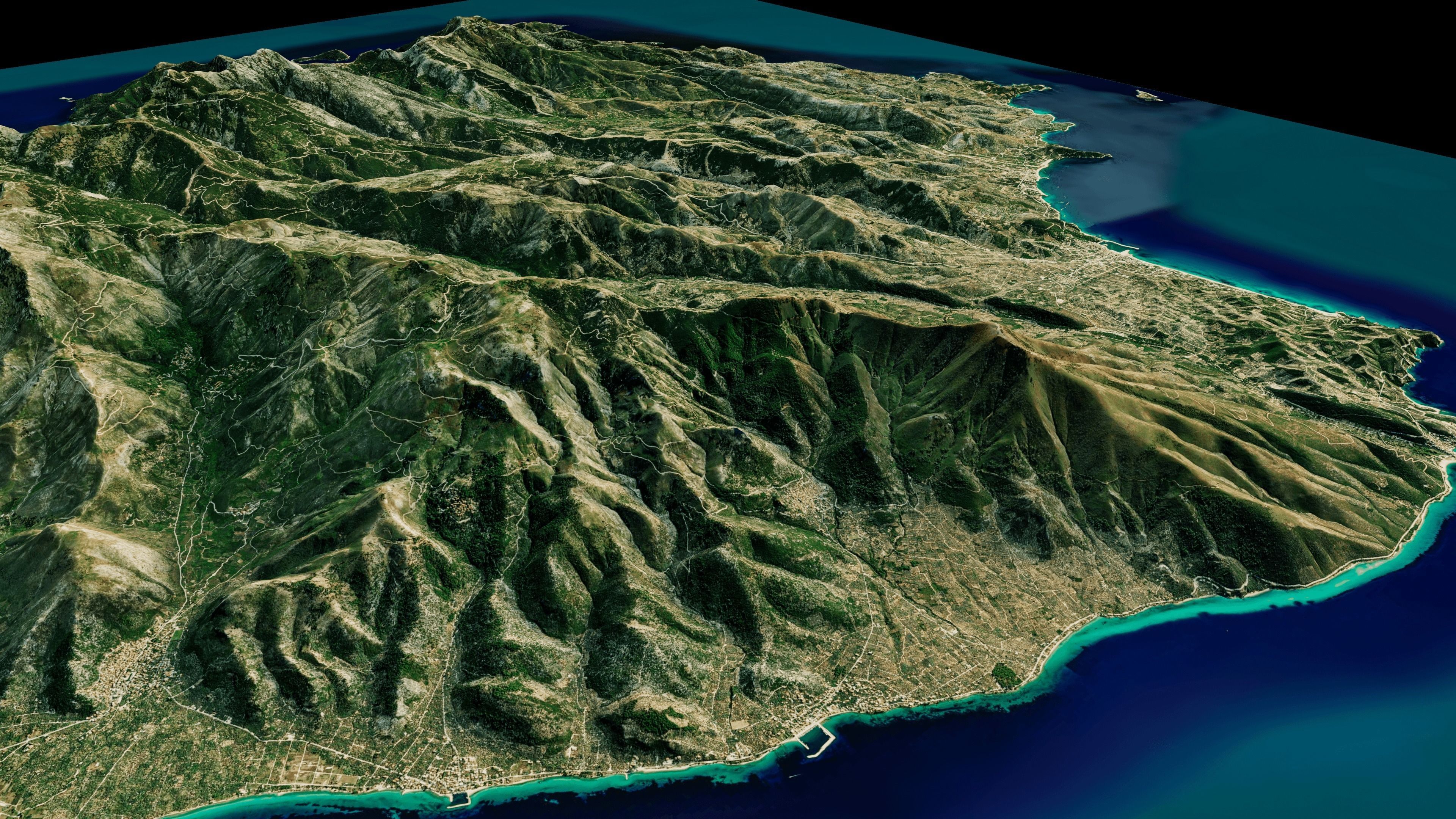 Thasos island full 3d model terrain Low-poly 3D model_12