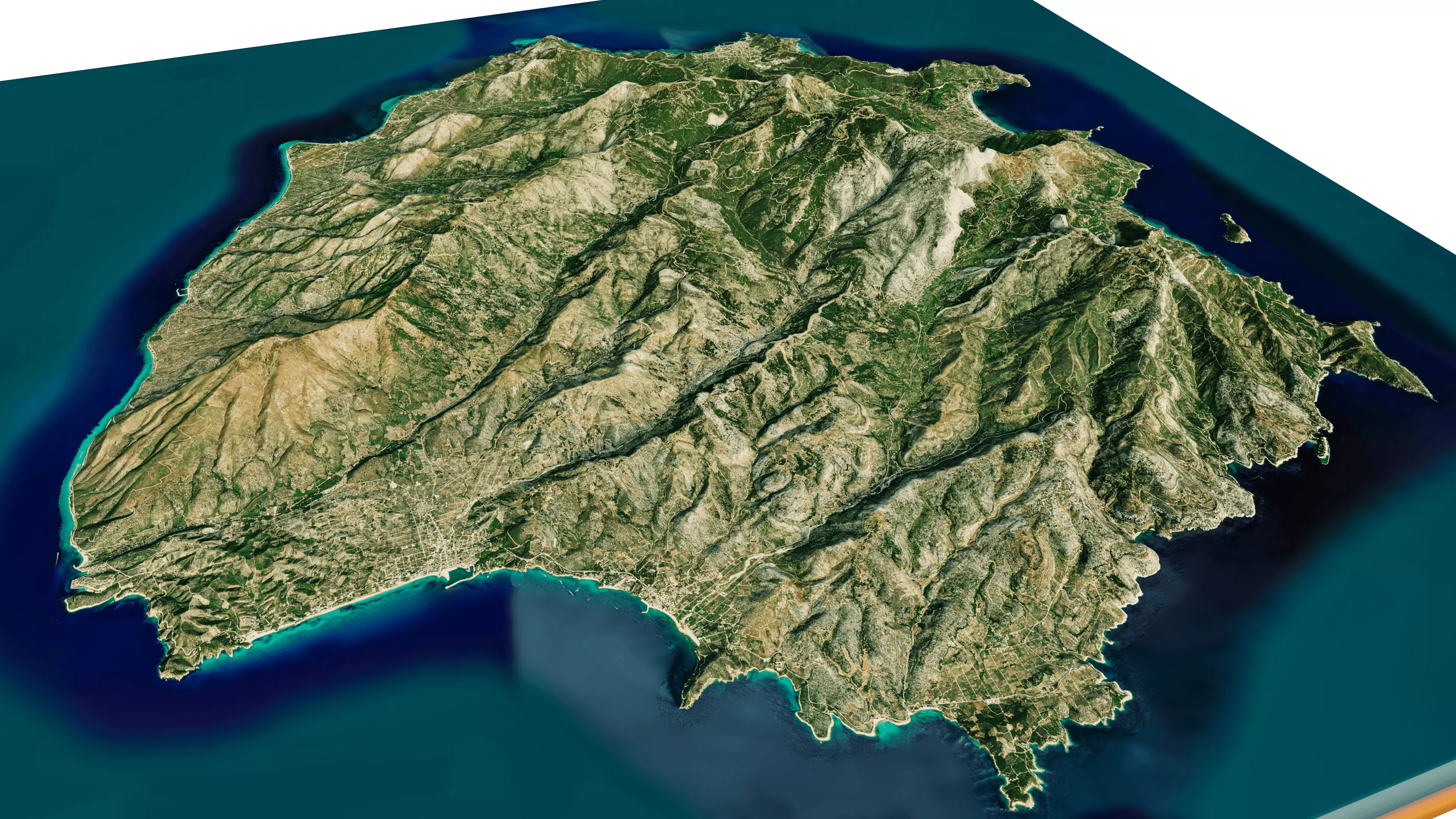 Thasos island full 3d model terrain Low-poly 3D model_0