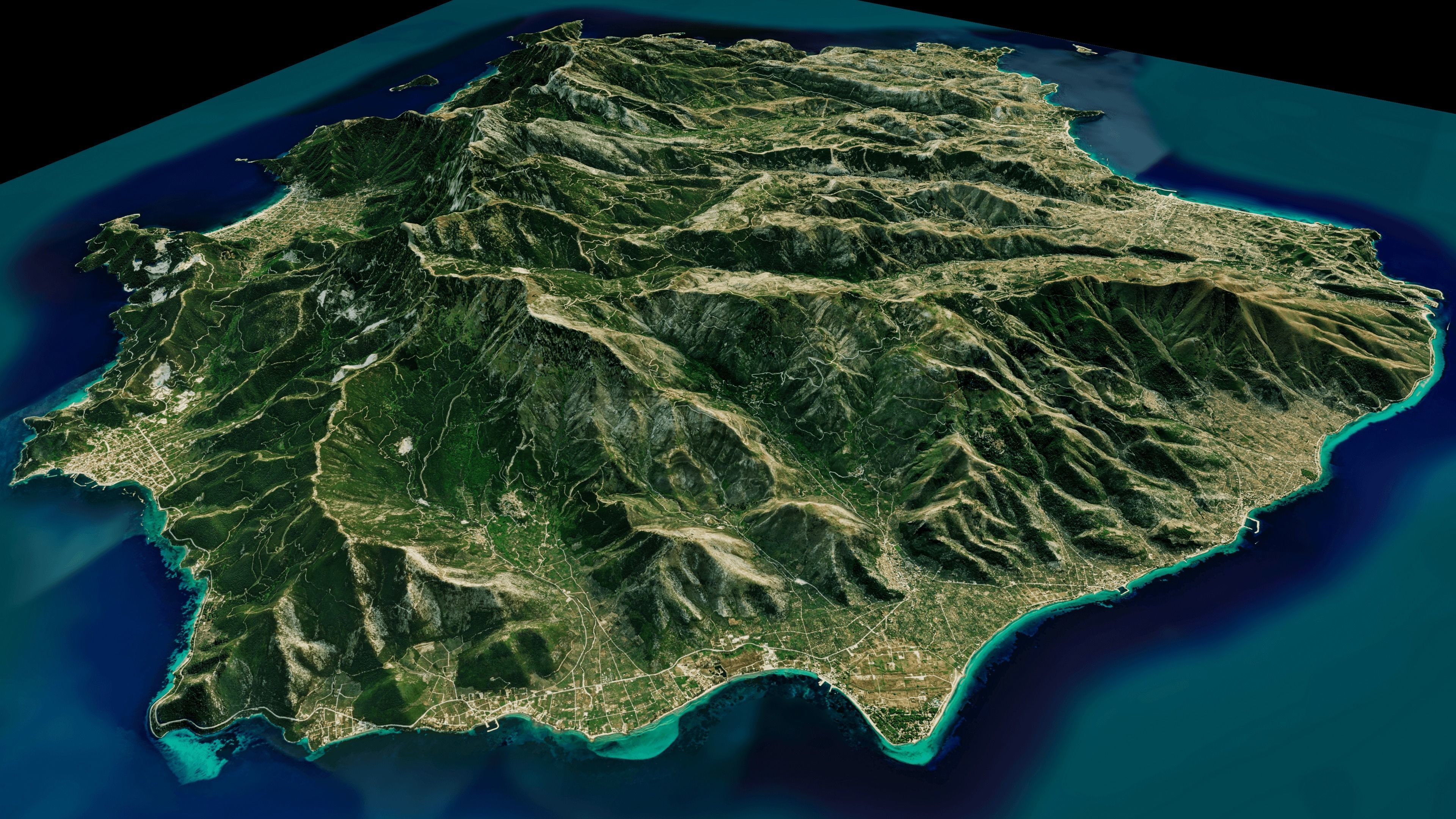 Thasos island full 3d model terrain Low-poly 3D model_11