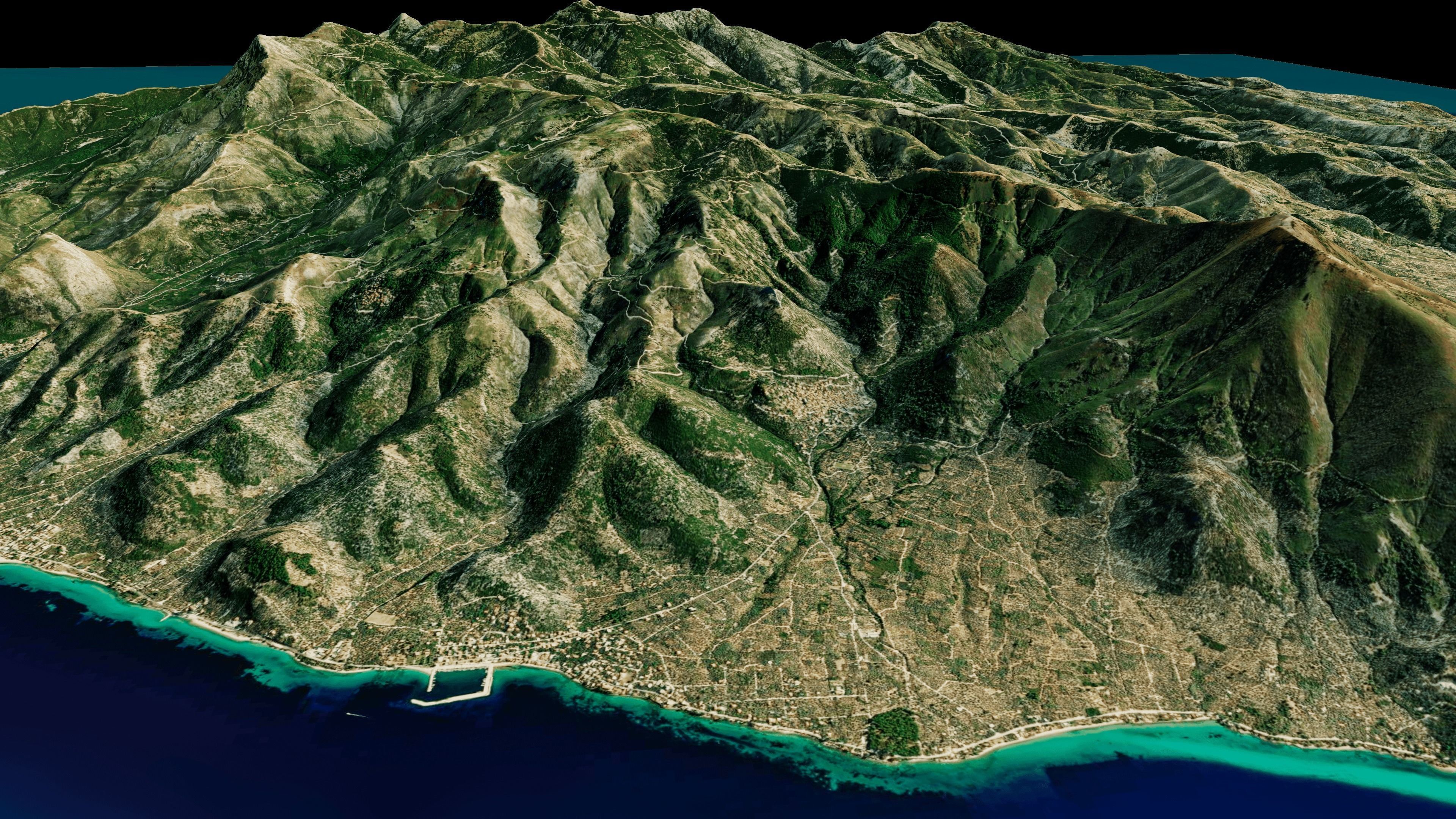 Thasos island full 3d model terrain Low-poly 3D model_10