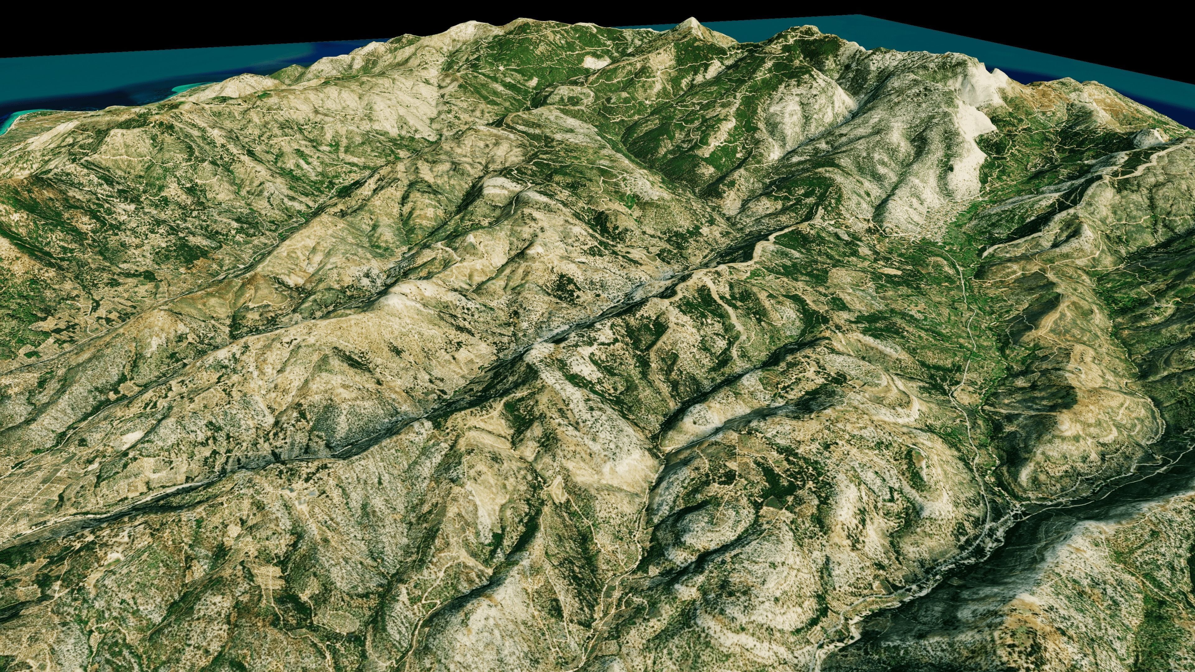 Thasos island full 3d model terrain Low-poly 3D model_4