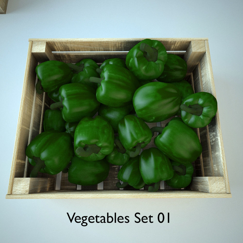 Vegetables Set 01 3D model_1