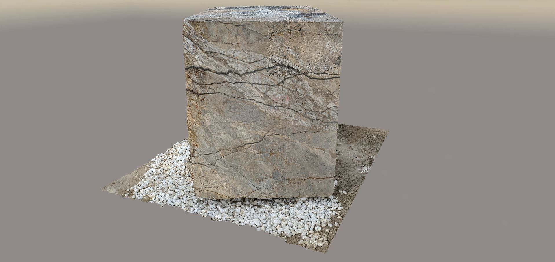 Marble Block - Photorealistic Scanned Model- part4 3D model_1